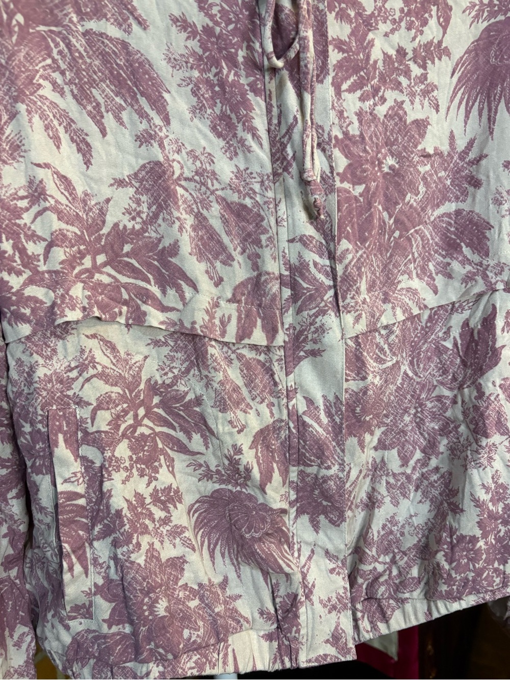 Chaser Pink and Cream Hooded Jacket with Floral Print - Picture 8 of 9